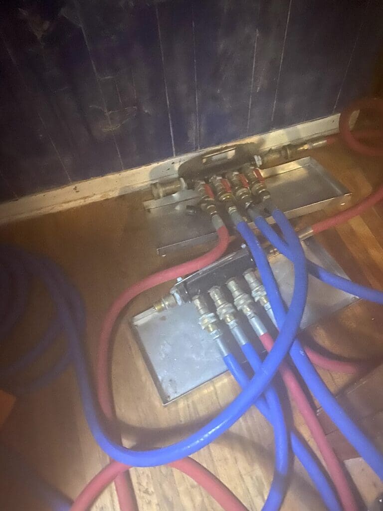 hoses connected to machine
